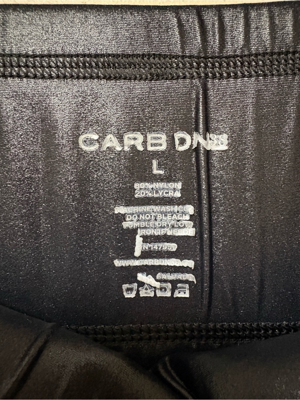 CARBON38 High Rise 7/8 Legging in Takara Shine Black Cropped Size Large - Picture 9 of 9